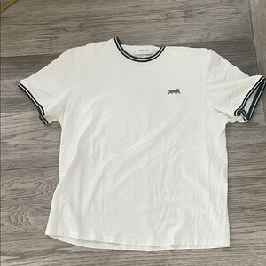 White Short Sleeve Tee with Black Trim